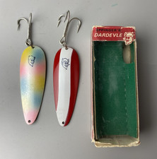 Eppinger Dardevle Devle Spoon Fishing Lures Lot of 2  3.5" Rare Wonder Bread