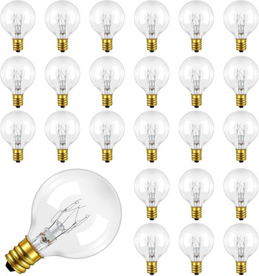25 Stück G40 Globe Klar Ersatz Glühbirne,  E12 7W Ersatzlampen, Warmweiß 2200K,