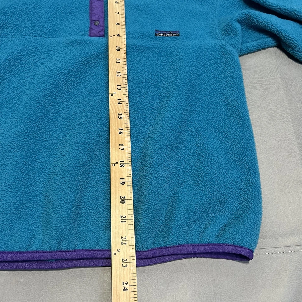 Chaqueta De Colección Años 90 PATAGONIA Polar Hombres Synchilla 1/4 Cremallera T Snap Aqua Teal EE. UU.-9/10- Foto 3 de 4