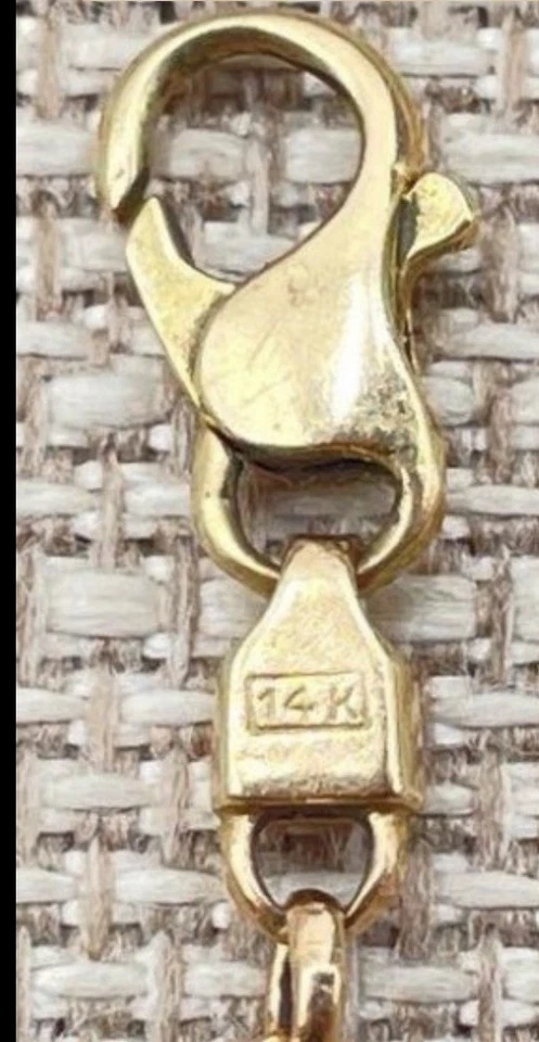 Pulsera italiana de eslabones Rolo 14k Foto 3 de 3