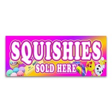 Quishies Sold Here Vinyl Banner with Optional Sizes (Made in the USA)
