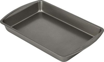 11x7 Inch Nonstick Steel Cake Baking Pan for Brownies Biscuits Gray Color