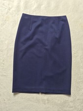 M&S Skirt - Ziper, Blue Knee-Length Straight Pencil , Size 10