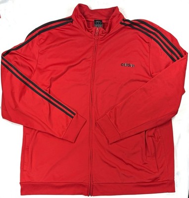 Adidas Track Jacket Men s 4XL Red Full Zip 3 Stripe Athletic Soccer Activewear