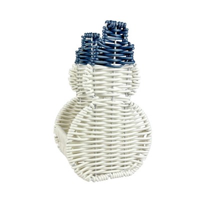 Plastic Wicker SNOWMAN Novelty Basket Decor Christmas Target Bullseye Playgro...