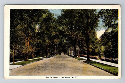 #ad Auburn NY New York Residential South Street Vintage Souvenir Postcard $0.99