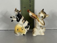 Miniature Mini Nursery Rhyme Salt & Pepper Shakers - Cat And The Fiddle