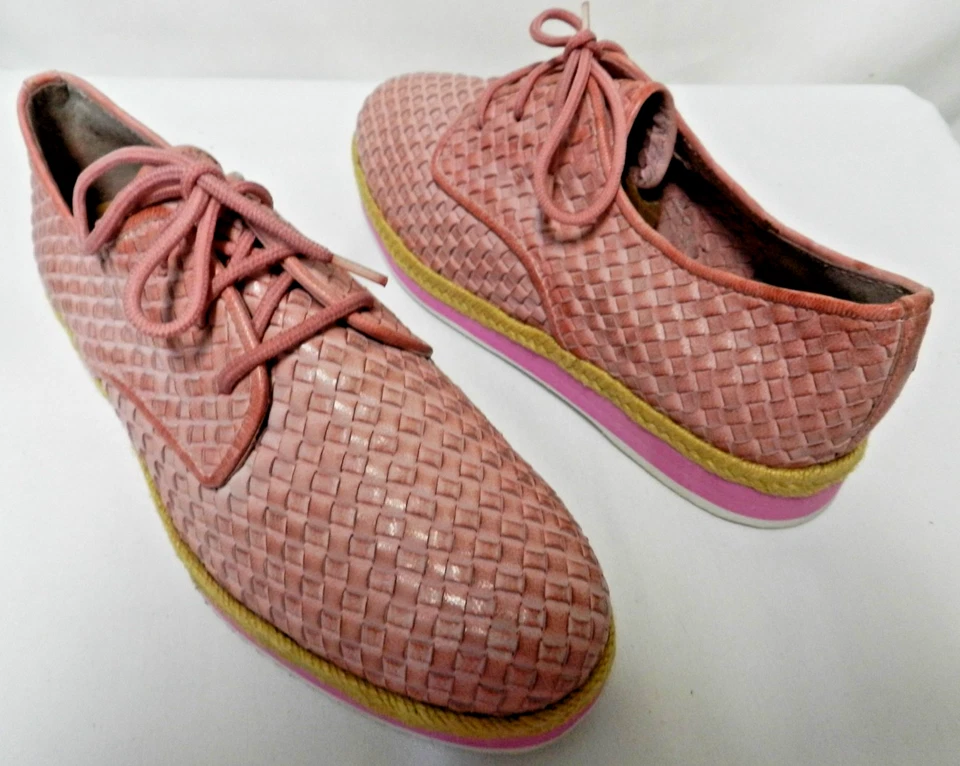 Zapatos con cordones TS de cuero tejido brogue Oxford suela Eva ribete de paja NUEVO Talla 7 Foto 2 de 4