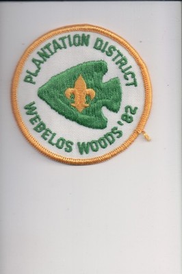 1982 Plantation District Webelos Woods patch
