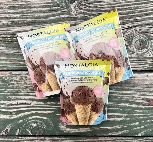 Lot of 3 NOSTALGIA Creamy Chocolate Premium Old Fashioned Ice Cream Mix 8oz