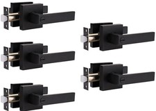 5 Pack Matte Black Door Handles Privacy Door Lever