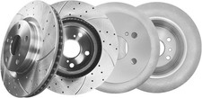 PM Auto Set of 4 Front 296mm Drilled Slotted Brake Disc Rotors-Rear 281mm Brake
