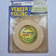 2 Rolls White Birch Edge Banding 3/4 inch x 25 ft Veneer Iron On Preglued Wood