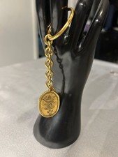 Charm borsa portachiavi Chanel vintage motivo corona placcato oro