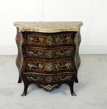 Louis XV Bombe Commode Chest Drawers Inlay 1880