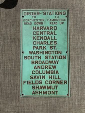 1920s MBTA Red Line Station Sign, Trolley Train, Boston Transit