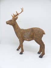 Weihnachten Hirschfigur Polyresin mittelgroß 22 cm Braun struktuiert Hirsch Deko