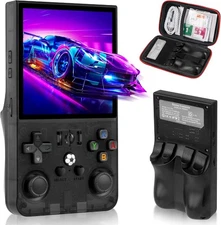 R36MAX Retro Game Console, Handheld Game Console with 4.0-in IPS HD Screen，Video