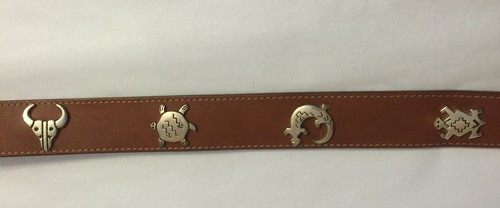 Silver Creek Leather Belt w Silver-tone Concho Animals Southwest S 28" VTG NWT - Picture 7 of 12