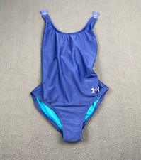 Under Armour UA Girl's Racer 1 Piece Racerback Swimsuit Light Blue Size 8