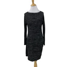 Banana Republic Dress Womens SP Small Petite Gray Knit Ruched Long Sleeve Snitty