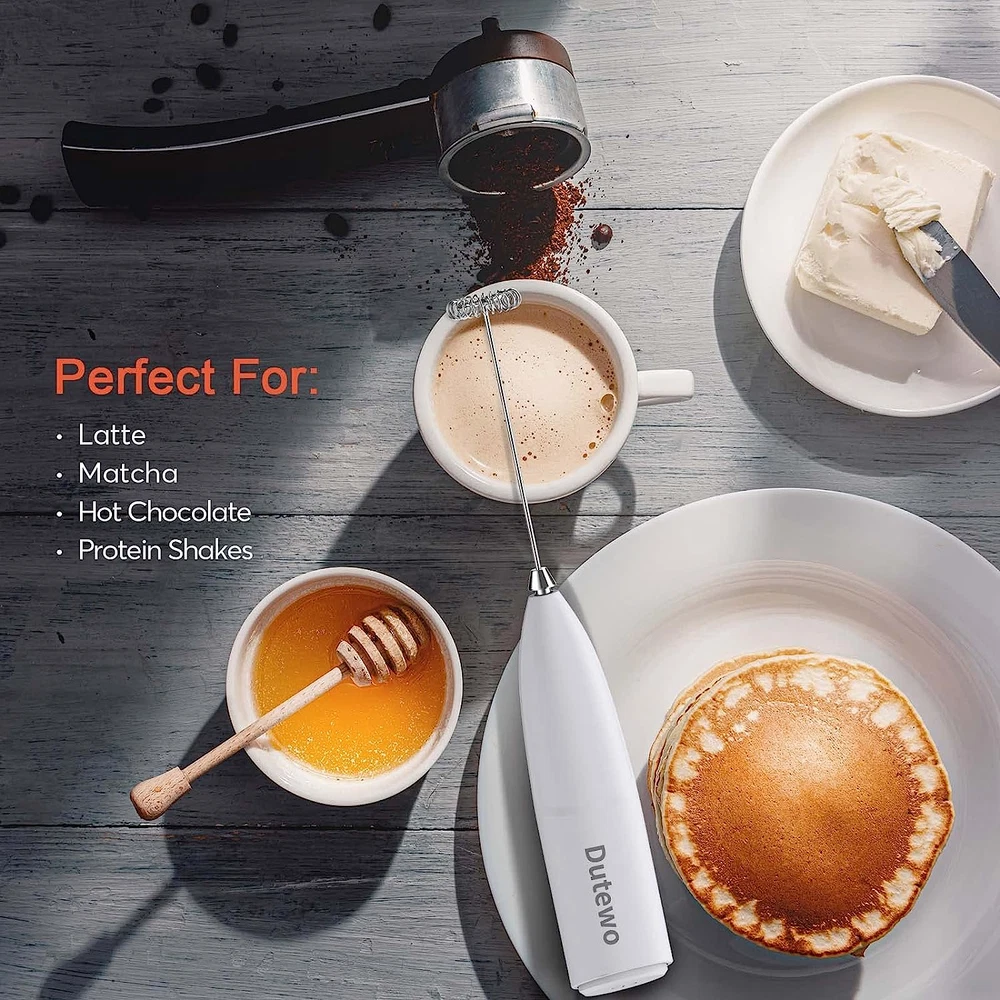 Milk Frother Handheld Coffee for Mixer Black Electric Mini Drink Whisk Blender!