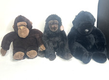 Vintge 1989 Ty George the Gorilla Soft Plush Toy Seated With Two Others Job Lot