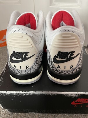 Nike Air Jordan 3 Retro Shoes Mens 7.5 Reimagined White Red Black
