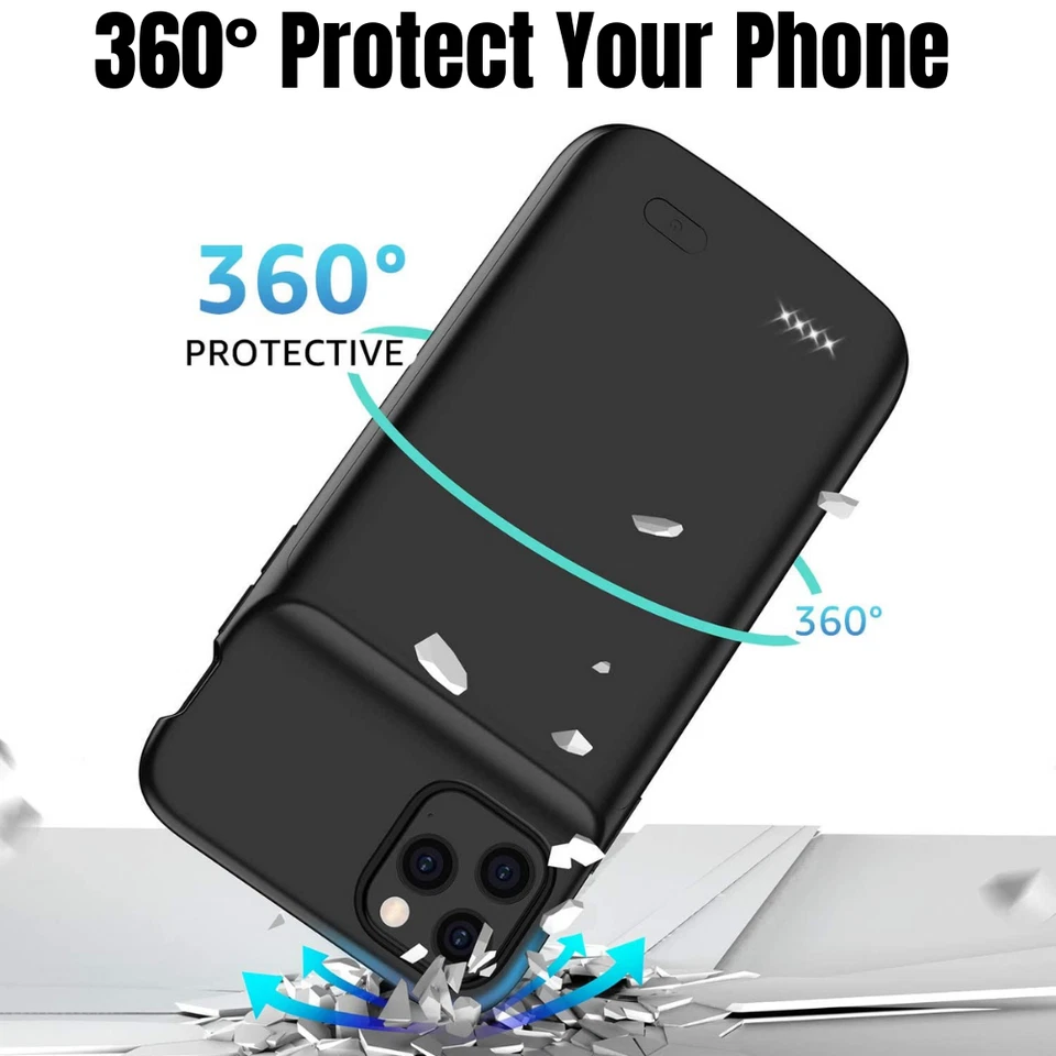 Funda Cargador Batería Banco de Alimentación Cubierta Carga Para iPhone 16 15 14 13 12 11 XR 8 Foto 4 de 4