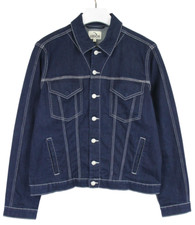 Jordache giacca vintage uomo grande denim abbottonata polo