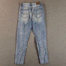 American Eagle Sz 00 Mom Jean Retro Stone Wash Distressed Loose Destroyed
