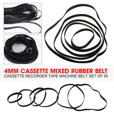50Stk. Riemen Mixed Antriebsriemen für Kassettendeck Cassette Tape Belt 40-135mm