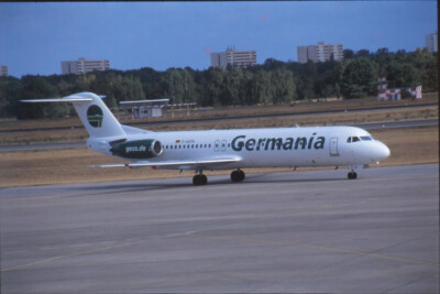 Dia D-AGPA Fokker 100 Germania Flugzeug 35mm ungerahmt O7-2-1