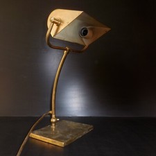 N9446 Englische Stehlampe Aus Bronze Metall Art D&eacute;co Beleuchtung 1930 B&uuml;ro Tisch