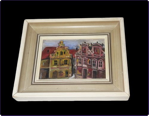 Expressionist Art, Small Oil Painting on a Plywood: Imaginary Houses - Picture 2 of 3
