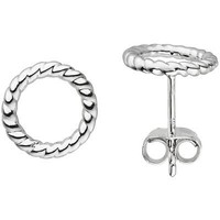 Paar Ohrringe Ohrstecker Kreise Ø 10,8Mm Aus 925 Silber GläNzend Rhodiniert