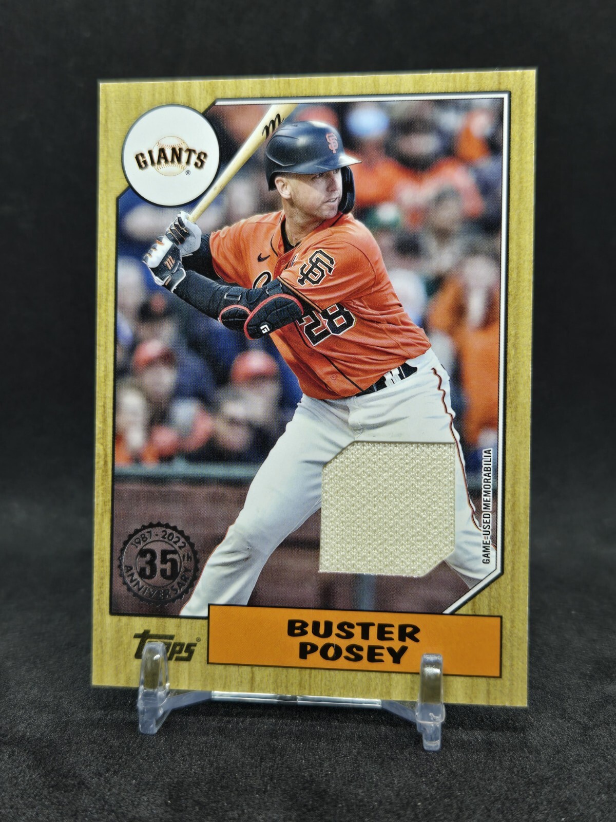 2022 Topps Series 1 Buster Posey 1987 Game Used Relic Card 87R-BP Giants
