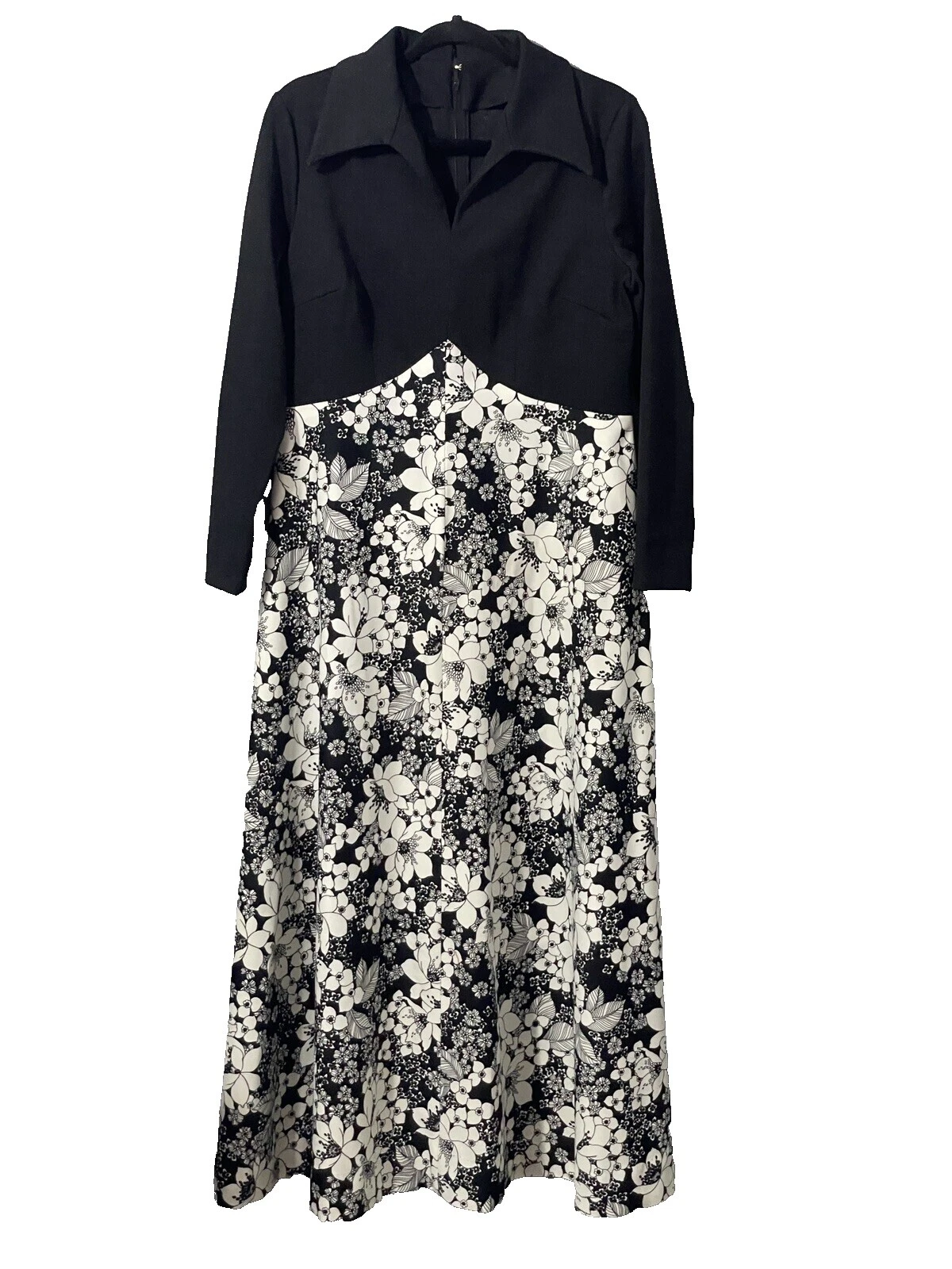 Negro Maxi Vestidos Vintage para Mujer Hippie