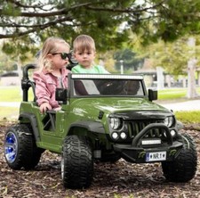 12V KIDS RIDE ON JEEP TRUCK CAR,TWO POWERFUL MOTORS,2 SEATS,RUBBER TIRES W R/C