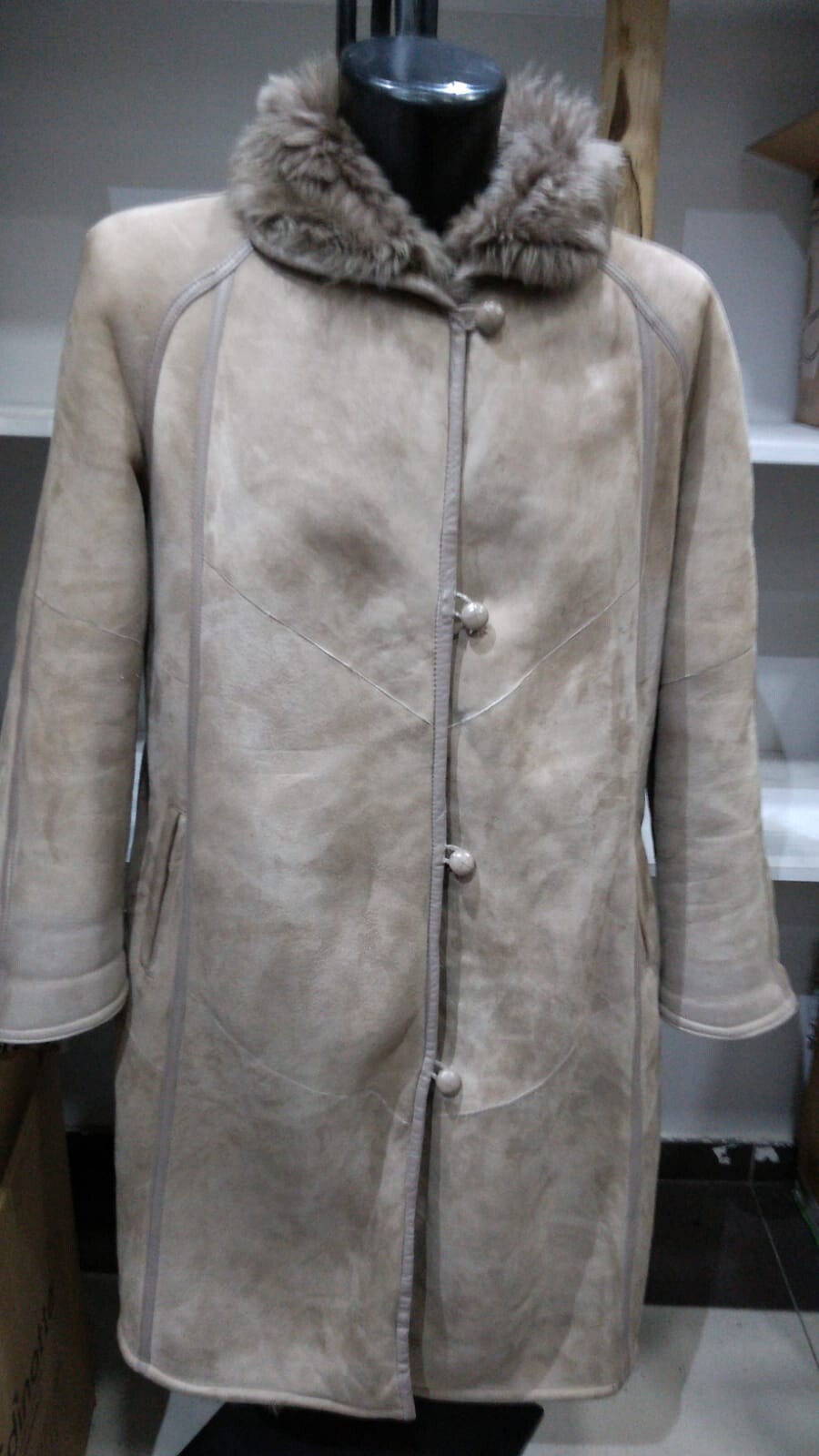 Vintage Light Brown Sheepskin Jacket Size 52 MGS455PI for Women