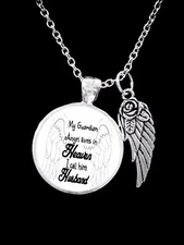 Memorial Necklace Husband Angel My Guardian Angel Lives In Heaven Remembrance