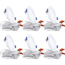 10W 4 Inch LED Recessed Lighting with Junction Box, 3000K Warm White