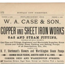 1886 BUFFALO CASE PLUMBING IRON WORKS BREWERY DISTILLERY WORK COPPER ELEVATORS