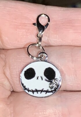 Silver Jack Skellington Nightmare Before Xmas Charm Zipper Pull &Keychain Add On