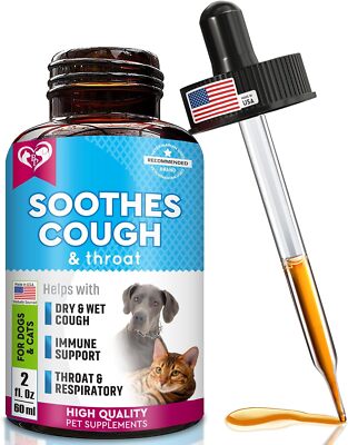 Natural Cough Relief For Dogs And Cats Organic Supplement For Upper Respirato...