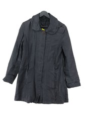Bianca Women's Coat S Grey Linen With Polyester Overcoat