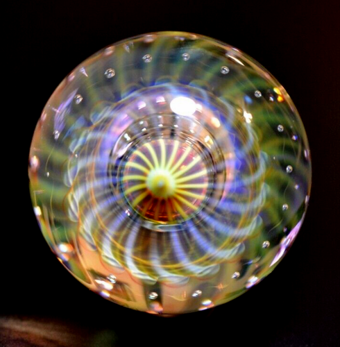 RYAN WHITMORE GLASS MARBLE/1.683"-BUTTERSCOTCH TRIPLE-TANGERINE,MAGENTA + - Picture 9 of 14