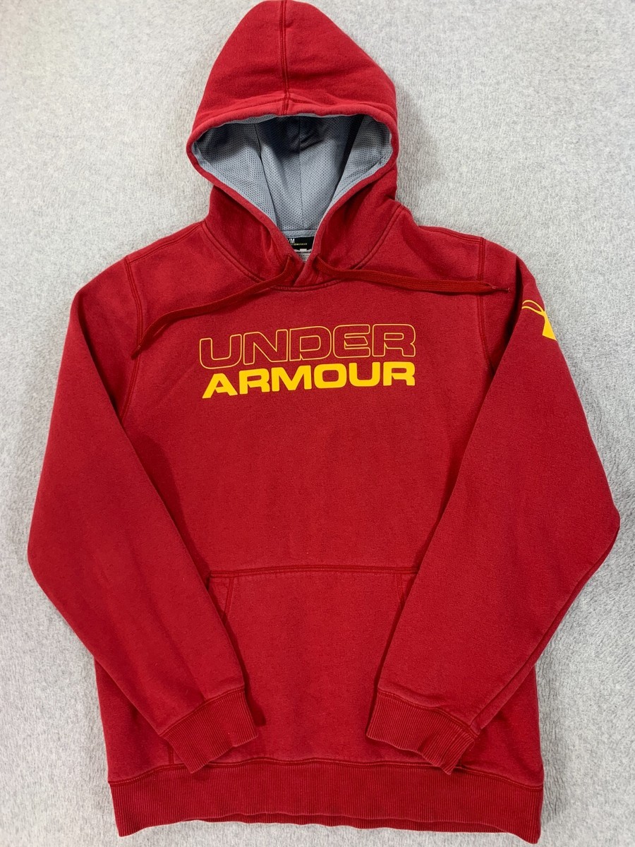 Under Armour Loose Fit Logo Hoodie Sweatshirt (Men's Medium) Red