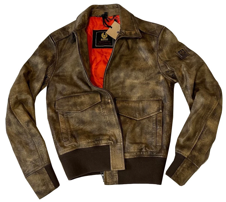 BELSTAFF PILOT / SQUADRON LIGHTLY PADDED LEATHER JACKET NWT SZ: M UK38 IT48 US38 - Image 3 of 4