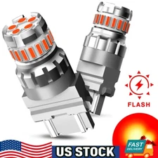 AUXITO 3157 Red LED Strobe Flashing Blinking Brake Stop Tail Light Parking Bulb